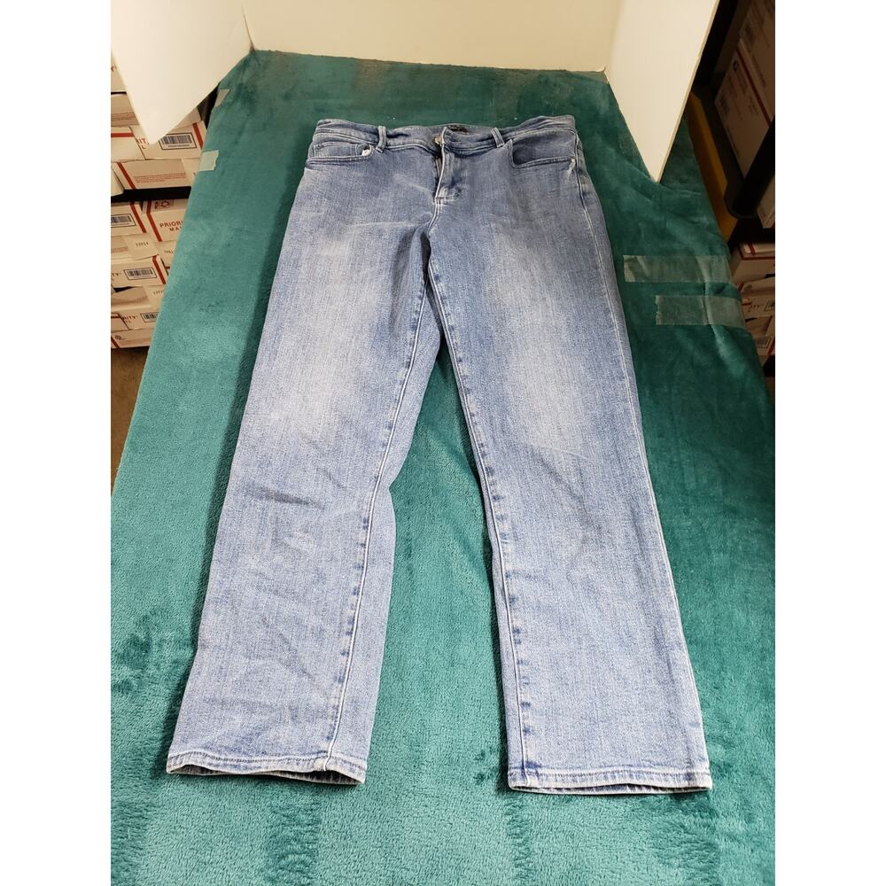 Ann Taylor Jeans Size 8 Womens Blue Stretch Denim Pants Ladies Mid Rise Crop